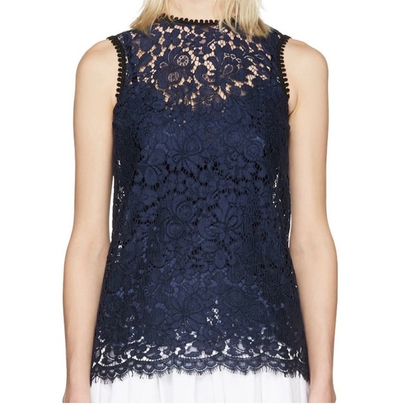 Dolce & Gabbana-Blue Lace sleeveless top size 44 - Picture 1 of 10
